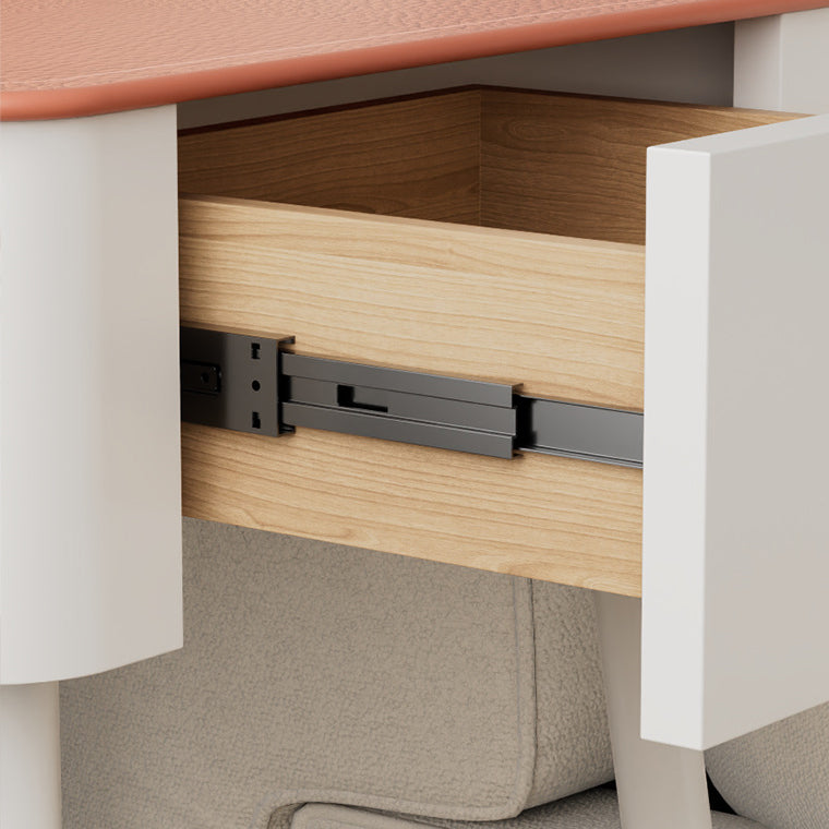 Table de chevet moderne nordique en verre trempé PP fer carré texture cuir avec 1 tiroir pour chambre 
