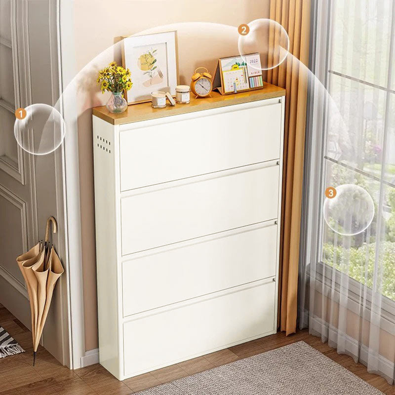 Moderner minimalistischer schlanker rechteckiger Schuhschrank aus Stah – BulbSquare