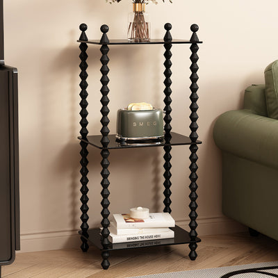 Traditional French Solid Rubberwood Acrylic Rectangular Spiral Column Display Rack 2/3/4/5 Tiers For Living Room Or Bedroom