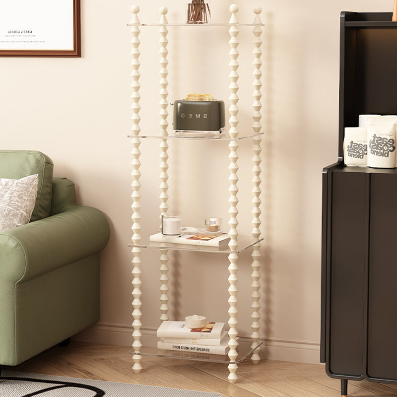 Traditional French Solid Rubberwood Acrylic Rectangular Spiral Column Display Rack 2/3/4/5 Tiers For Living Room Or Bedroom