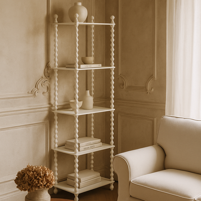 Traditional French Solid Rubberwood Acrylic Rectangular Spiral Column Display Rack 2/3/4/5 Tiers For Living Room Or Bedroom