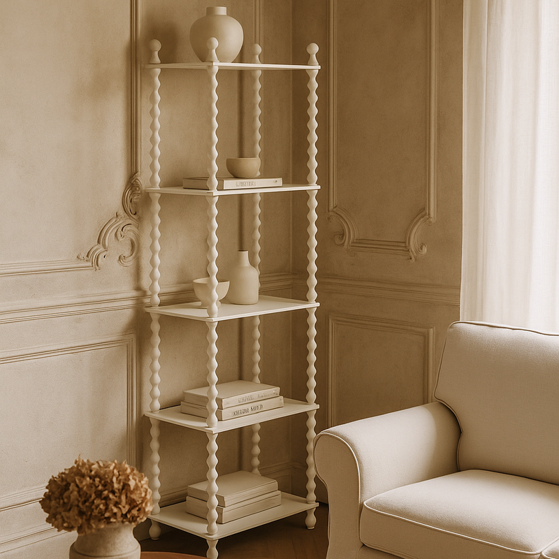Traditional French Solid Rubberwood Acrylic Rectangular Spiral Column Display Rack 2/3/4/5 Tiers For Living Room Or Bedroom