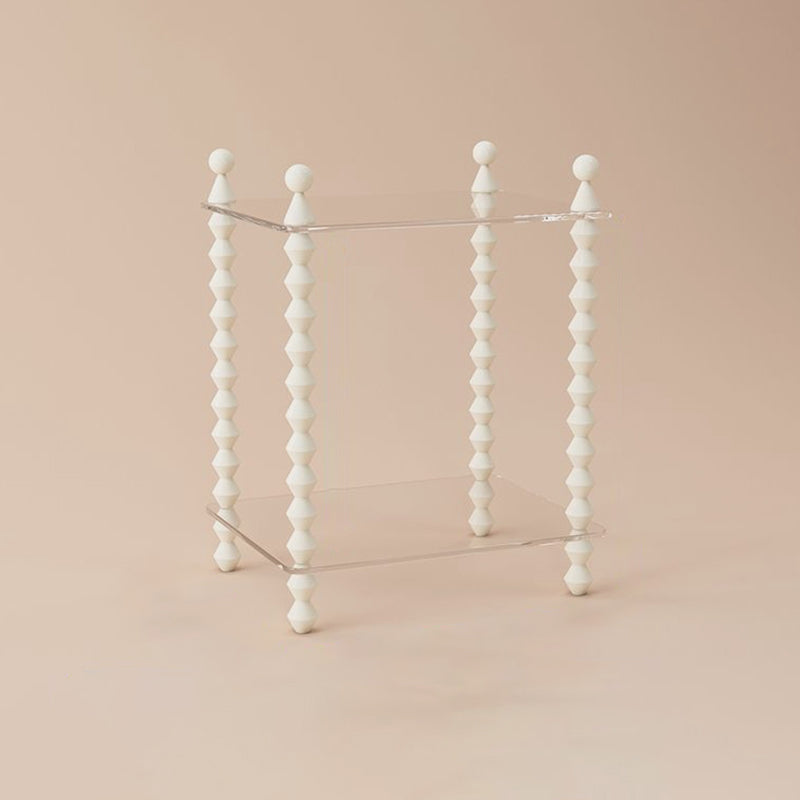 Traditional French Solid Rubberwood Acrylic Rectangular Spiral Column Display Rack 2/3/4/5 Tiers For Living Room Or Bedroom