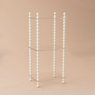 Traditional French Solid Rubberwood Acrylic Rectangular Spiral Column Display Rack 2/3/4/5 Tiers For Living Room Or Bedroom