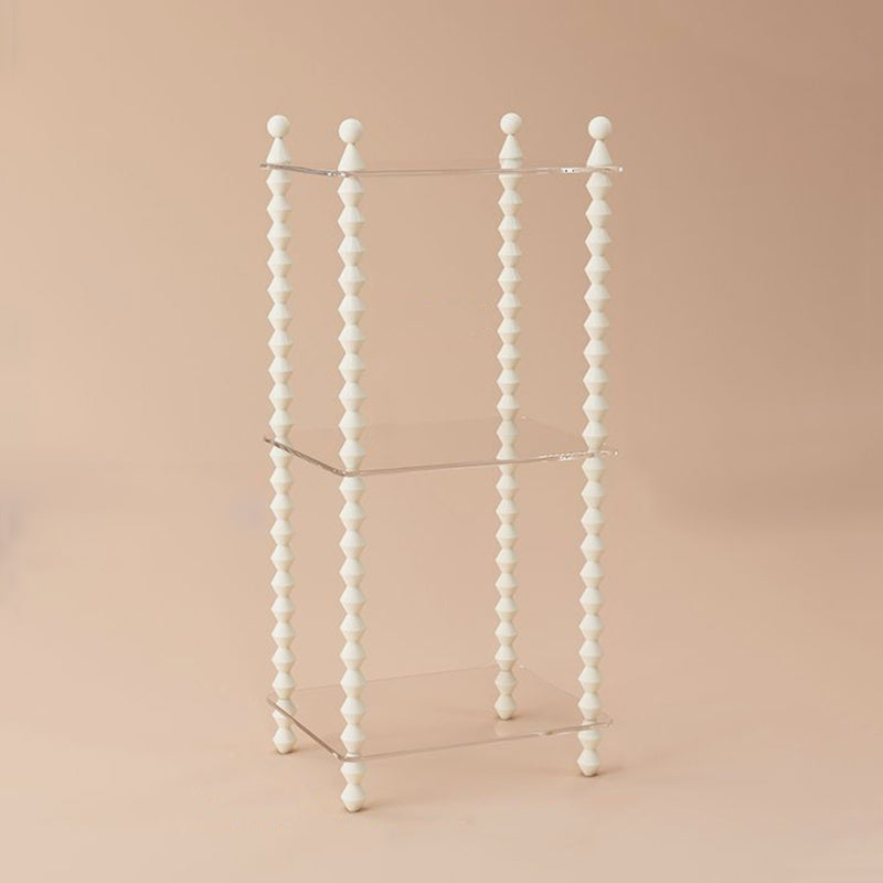 Traditional French Solid Rubberwood Acrylic Rectangular Spiral Column Display Rack 2/3/4/5 Tiers For Living Room Or Bedroom