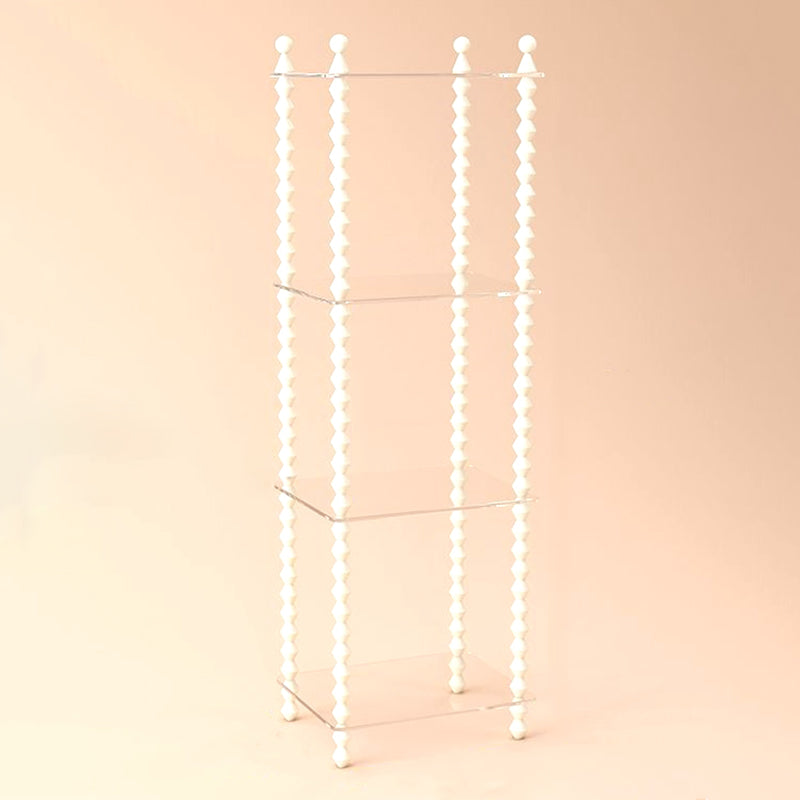Traditional French Solid Rubberwood Acrylic Rectangular Spiral Column Display Rack 2/3/4/5 Tiers For Living Room Or Bedroom