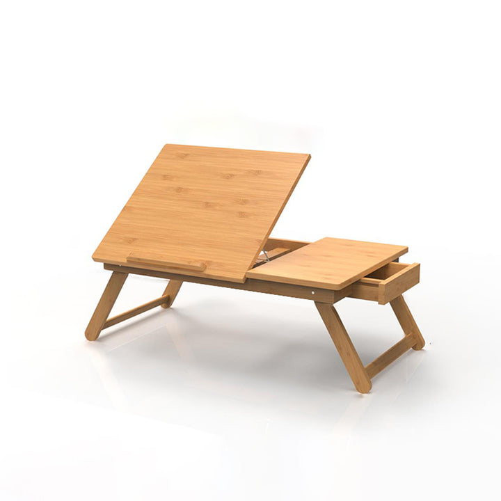 Adjustable Foldable Bamboo Bed Desks - Simplicity Ergonomic Laptop Table For Bedroom &amp; Study