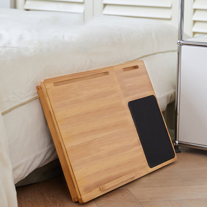 Adjustable Foldable Bamboo Bed Desks - Simplicity Ergonomic Laptop Table For Bedroom &amp; Study