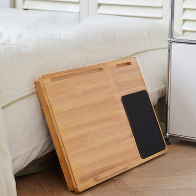 Adjustable Foldable Bamboo Bed Desks - Simplicity Ergonomic Laptop Table For Bedroom & Study