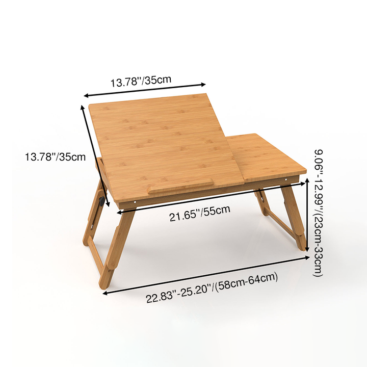 Adjustable Foldable Bamboo Bed Desks - Simplicity Ergonomic Laptop Table For Bedroom &amp; Study