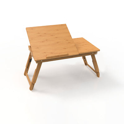 Adjustable Foldable Bamboo Bed Desks - Simplicity Ergonomic Laptop Table For Bedroom & Study