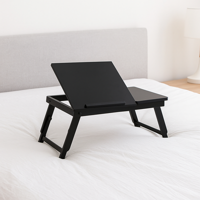 Adjustable Foldable Bamboo Bed Desks - Simplicity Ergonomic Laptop Table For Bedroom & Study