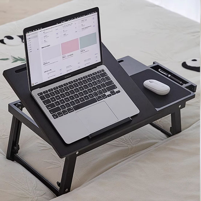 Adjustable Foldable Bamboo Bed Desks - Simplicity Ergonomic Laptop Table For Bedroom & Study