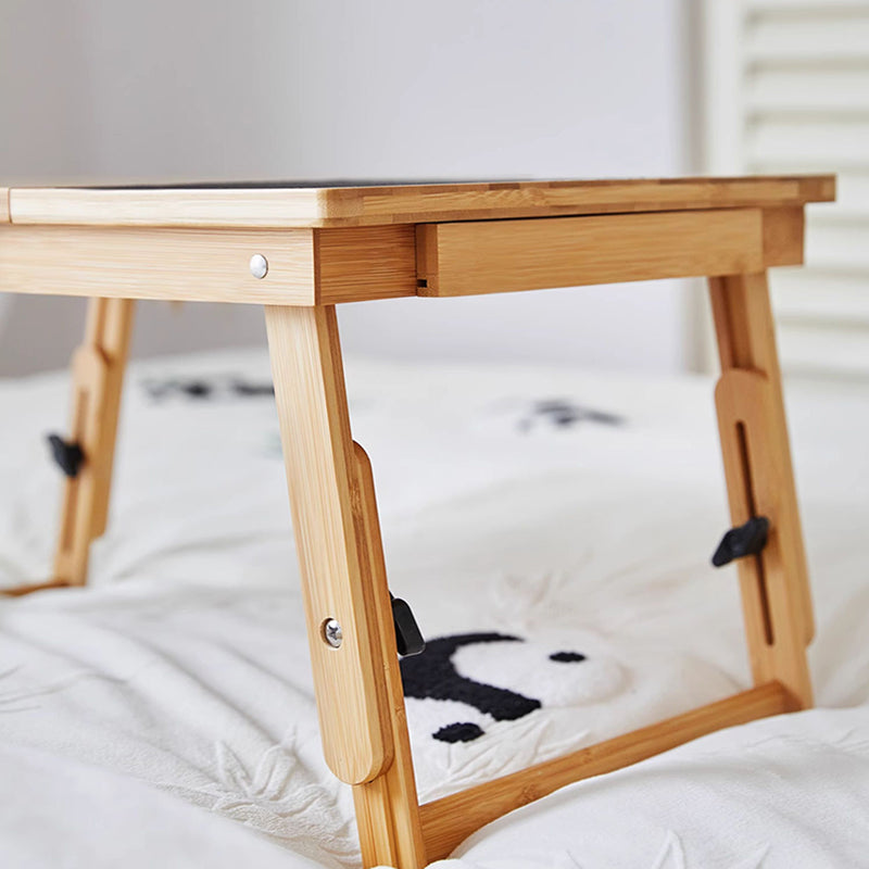 Adjustable Foldable Bamboo Bed Desks - Simplicity Ergonomic Laptop Table For Bedroom & Study