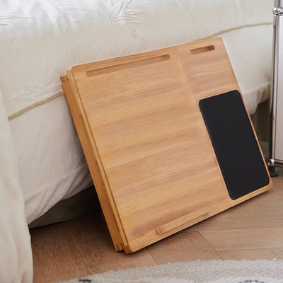 Adjustable Foldable Bamboo Bed Desks - Simplicity Ergonomic Laptop Table For Bedroom & Study