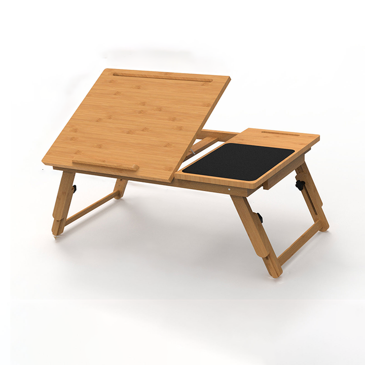 Adjustable Foldable Bamboo Bed Desks - Simplicity Ergonomic Laptop Table For Bedroom &amp; Study