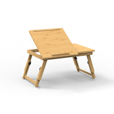 Adjustable Foldable Bamboo Bed Desks - Simplicity Ergonomic Laptop Table For Bedroom & Study