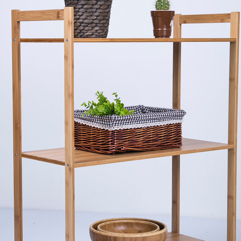 Premium Bamboo 3/4/5-Tier Storage Shelf - Extra Wide &amp; Tall Design For Living Room&amp;Kitchen