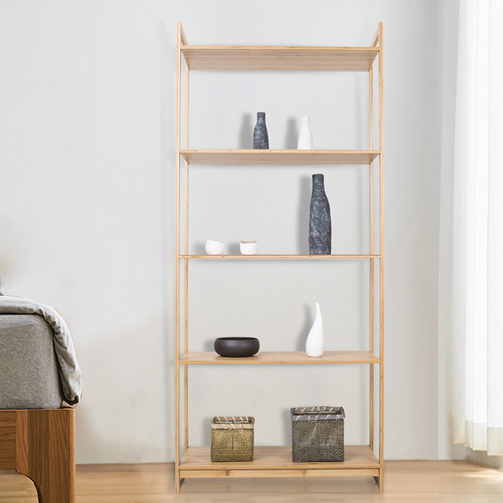 Premium Bamboo 3/4/5-Tier Storage Shelf - Extra Wide &amp; Tall Design For Living Room&amp;Kitchen