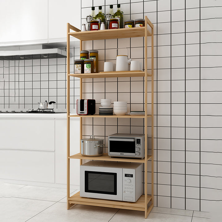 Premium Bamboo 3/4/5-Tier Storage Shelf - Extra Wide &amp; Tall Design For Living Room&amp;Kitchen