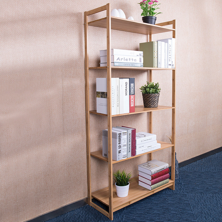 Premium Bamboo 3/4/5-Tier Storage Shelf - Extra Wide &amp; Tall Design For Living Room&amp;Kitchen