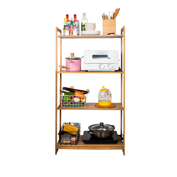Premium Bamboo 3/4/5-Tier Storage Shelf - Extra Wide &amp; Tall Design For Living Room&amp;Kitchen