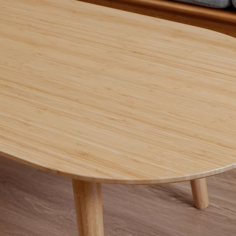 Table basse ovale en bambou naturel - Table de salon contemporaine nordique durable 
