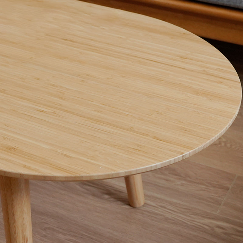 Table basse ovale en bambou naturel - Table de salon contemporaine nordique durable 