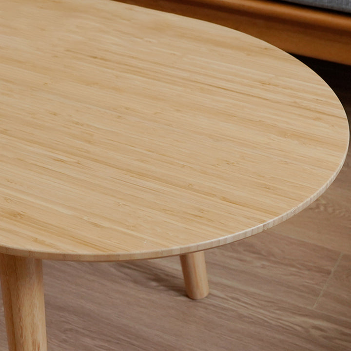 Table basse ovale en bambou naturel - Table de salon contemporaine nordique durable 