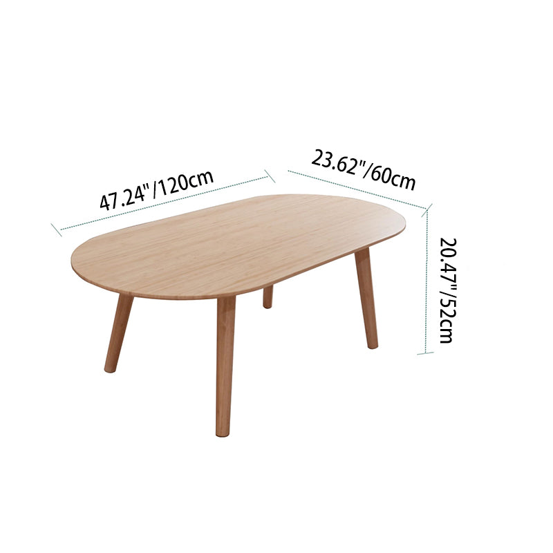 Table basse ovale en bambou naturel - Table de salon contemporaine nordique durable 