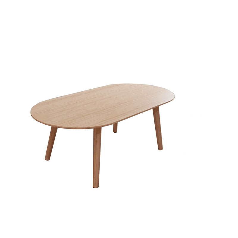 Table basse ovale en bambou naturel - Table de salon contemporaine nordique durable 