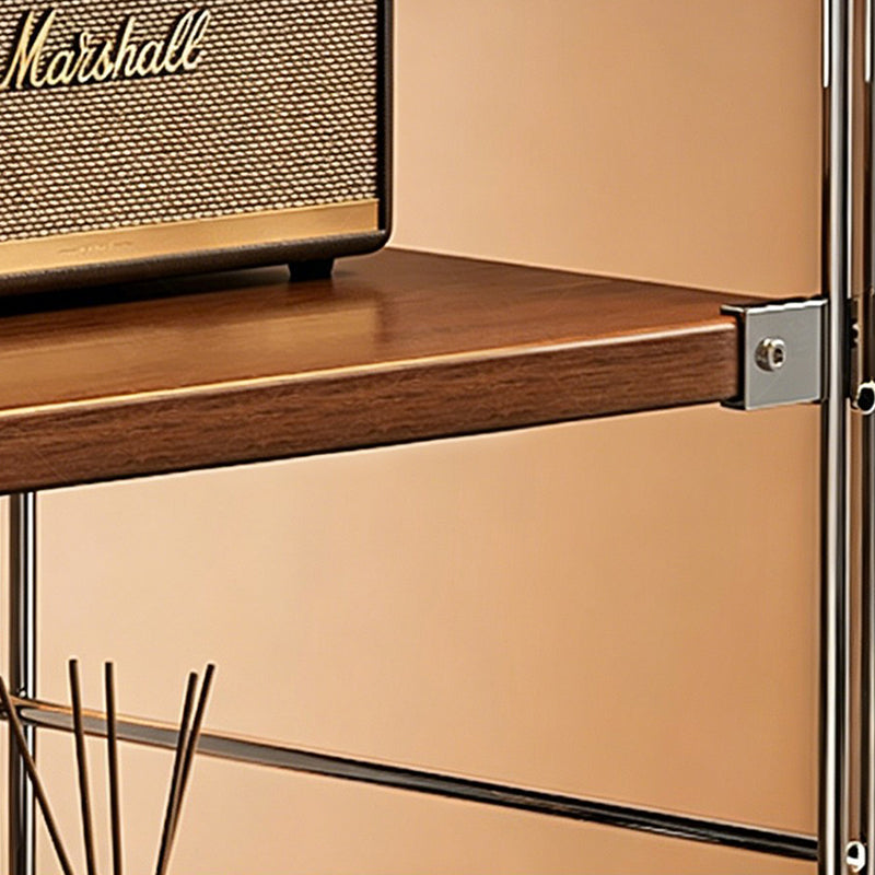 Minimalist Rolling Multi-Tier Storage Shelf - With Adjustable Particleboard Shelves For Kitchen &amp; Living Room