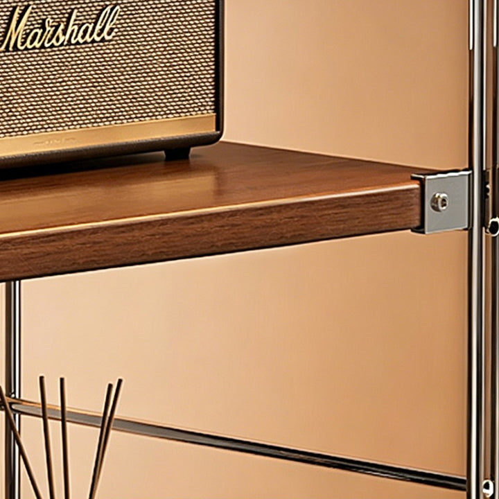 Minimalist Rolling Multi-Tier Storage Shelf - With Adjustable Particleboard Shelves For Kitchen &amp; Living Room