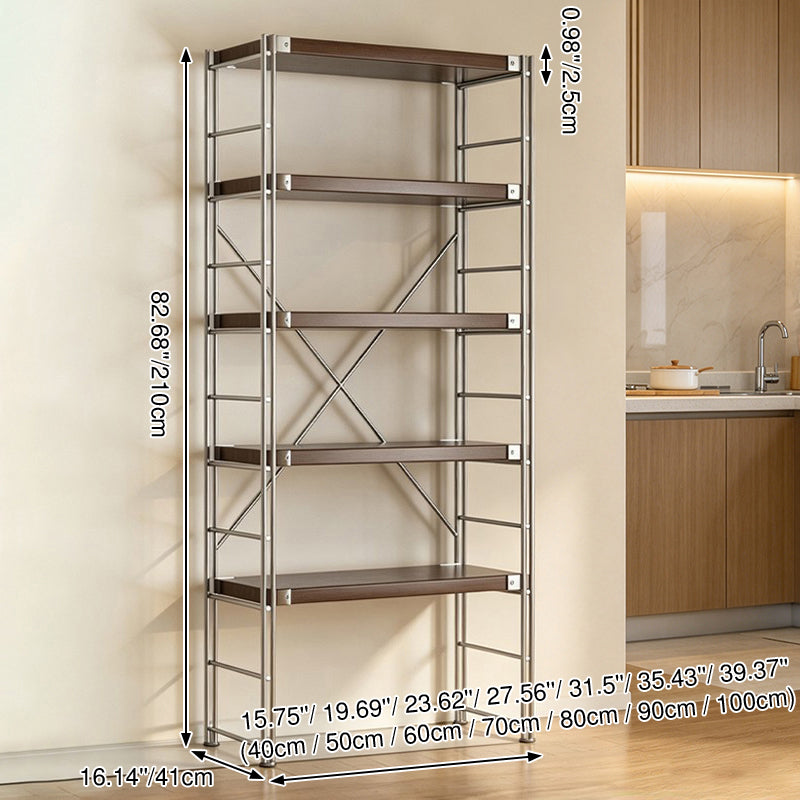 Minimalist Rolling Multi-Tier Storage Shelf - With Adjustable Particleboard Shelves For Kitchen &amp; Living Room