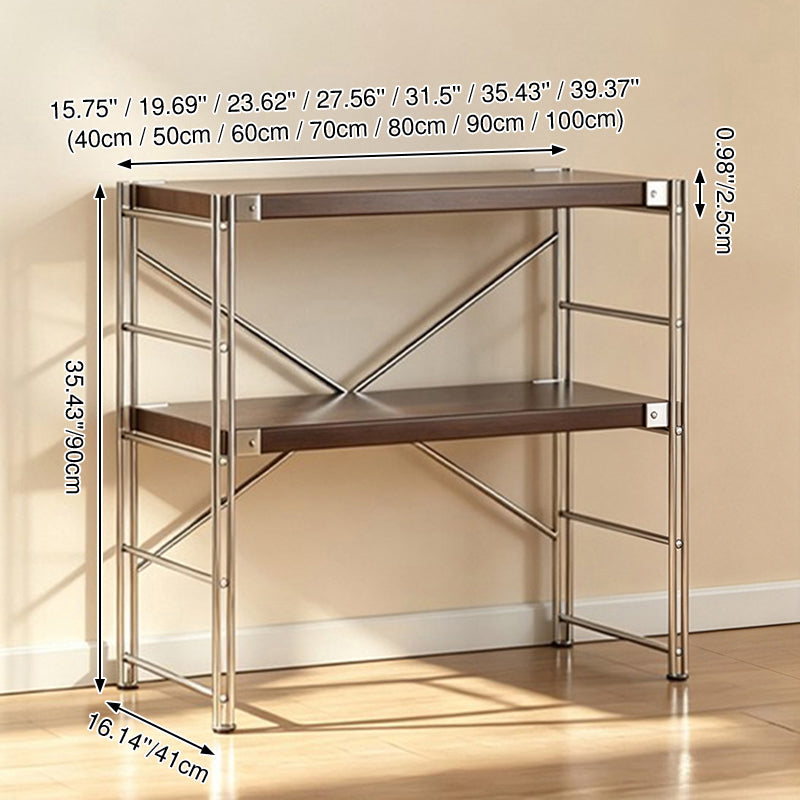 Minimalist Rolling Multi-Tier Storage Shelf - With Adjustable Particleboard Shelves For Kitchen &amp; Living Room
