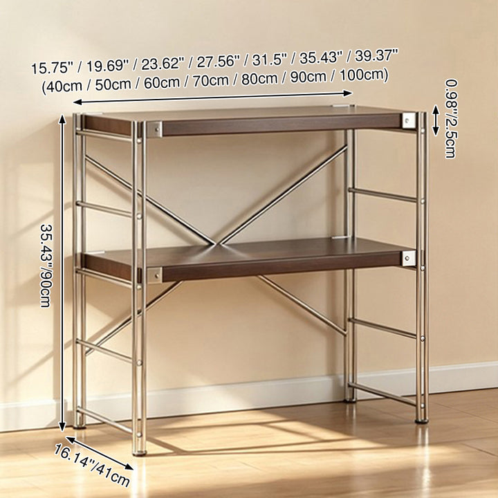 Minimalist Rolling Multi-Tier Storage Shelf - With Adjustable Particleboard Shelves For Kitchen &amp; Living Room