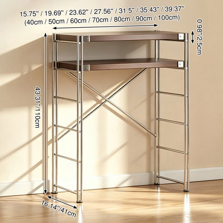 Minimalist Rolling Multi-Tier Storage Shelf - With Adjustable Particleboard Shelves For Kitchen &amp; Living Room