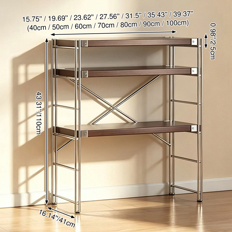 Minimalist Rolling Multi-Tier Storage Shelf - With Adjustable Particleboard Shelves For Kitchen &amp; Living Room