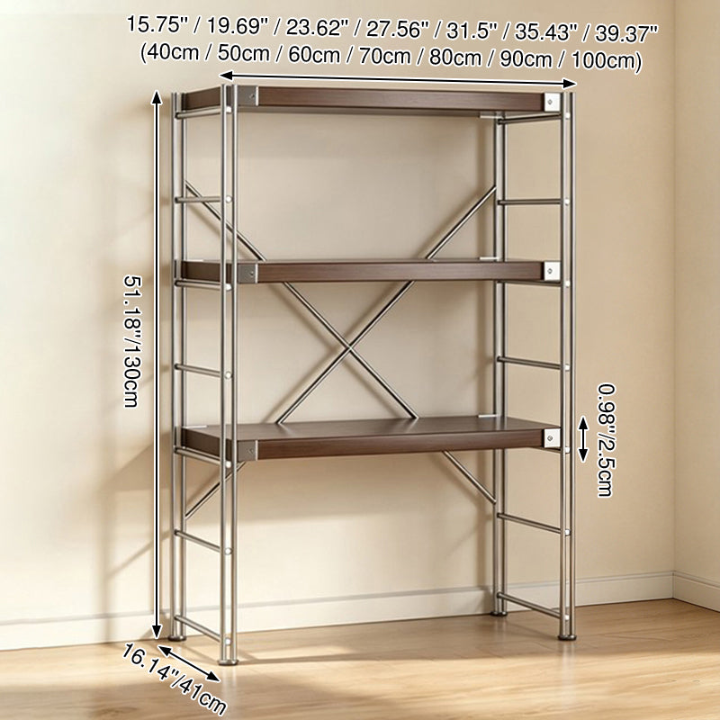 Minimalist Rolling Multi-Tier Storage Shelf - With Adjustable Particleboard Shelves For Kitchen &amp; Living Room