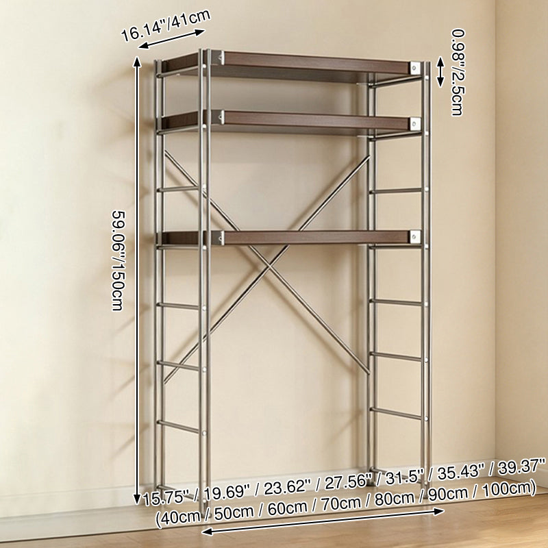 Minimalist Rolling Multi-Tier Storage Shelf - With Adjustable Particleboard Shelves For Kitchen &amp; Living Room