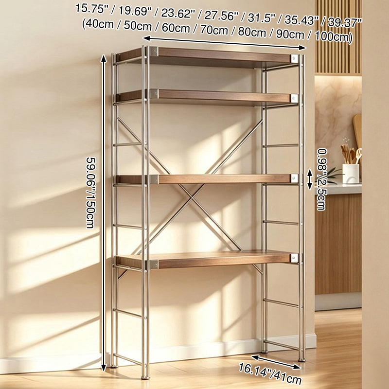 Minimalist Rolling Multi-Tier Storage Shelf - With Adjustable Particleboard Shelves For Kitchen &amp; Living Room