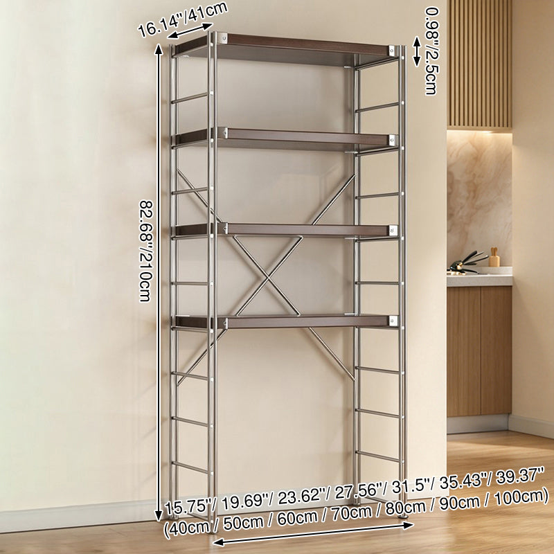 Minimalist Rolling Multi-Tier Storage Shelf - With Adjustable Particleboard Shelves For Kitchen &amp; Living Room