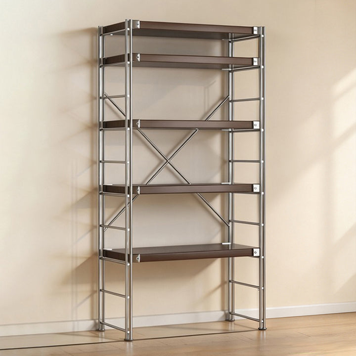 Minimalist Rolling Multi-Tier Storage Shelf - With Adjustable Particleboard Shelves For Kitchen &amp; Living Room