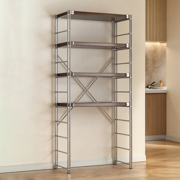 Minimalist Rolling Multi-Tier Storage Shelf - With Adjustable Particleboard Shelves For Kitchen &amp; Living Room