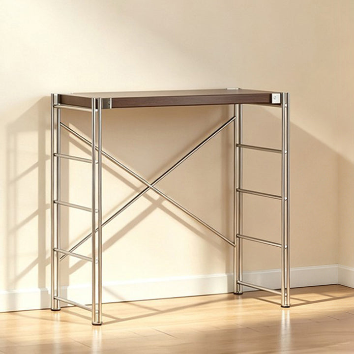 Minimalist Rolling Multi-Tier Storage Shelf - With Adjustable Particleboard Shelves For Kitchen &amp; Living Room