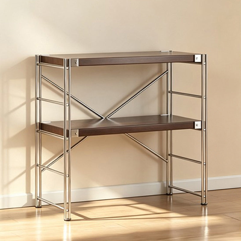 Minimalist Rolling Multi-Tier Storage Shelf - With Adjustable Particleboard Shelves For Kitchen &amp; Living Room