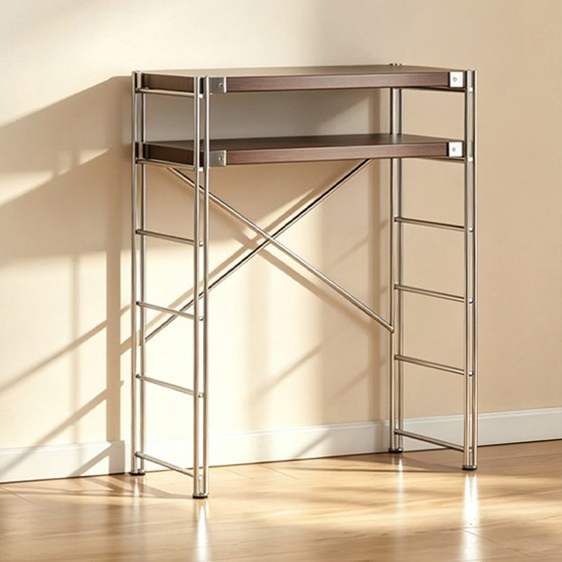 Minimalist Rolling Multi-Tier Storage Shelf - With Adjustable Particleboard Shelves For Kitchen &amp; Living Room