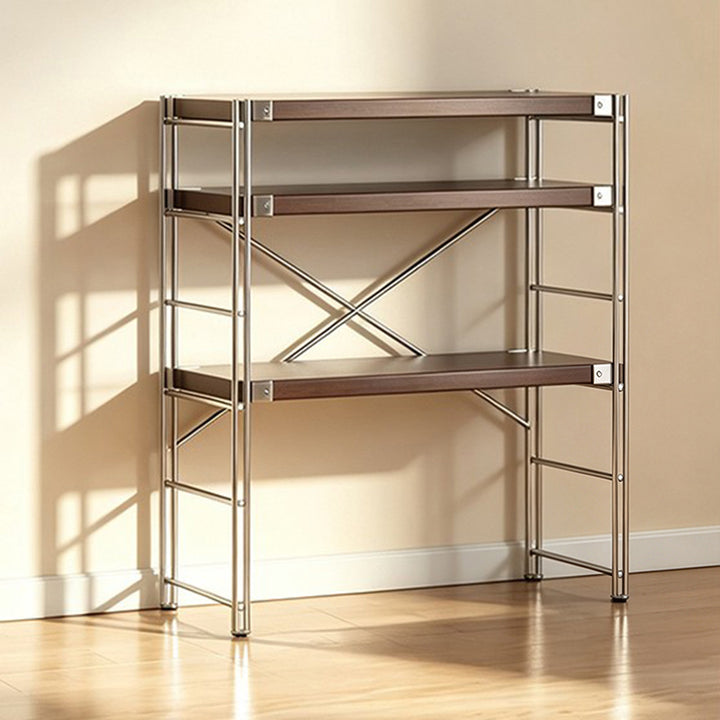 Minimalist Rolling Multi-Tier Storage Shelf - With Adjustable Particleboard Shelves For Kitchen &amp; Living Room