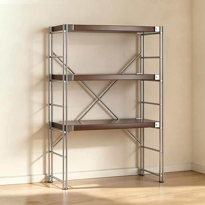 Minimalist Rolling Multi-Tier Storage Shelf - With Adjustable Particleboard Shelves For Kitchen &amp; Living Room