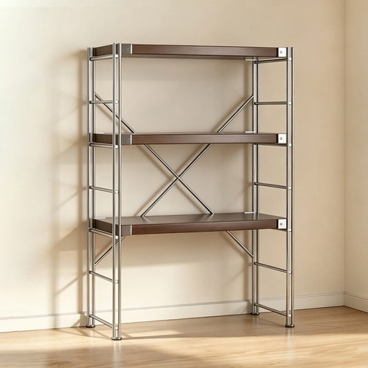 Minimalist Rolling Multi-Tier Storage Shelf - With Adjustable Particleboard Shelves For Kitchen &amp; Living Room